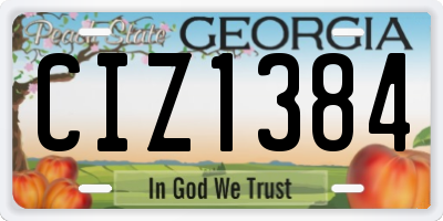 GA license plate CIZ1384