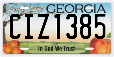 GA license plate CIZ1385