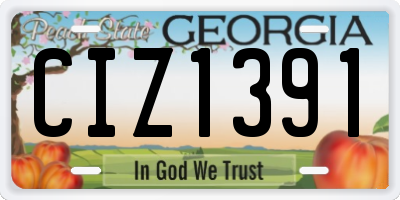 GA license plate CIZ1391