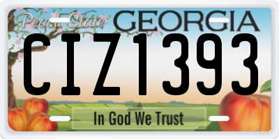 GA license plate CIZ1393