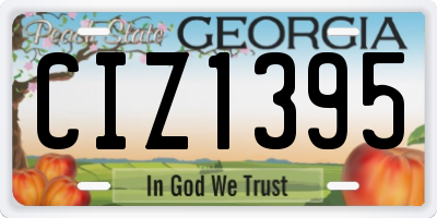 GA license plate CIZ1395