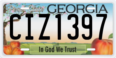 GA license plate CIZ1397