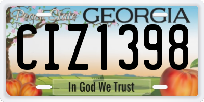 GA license plate CIZ1398