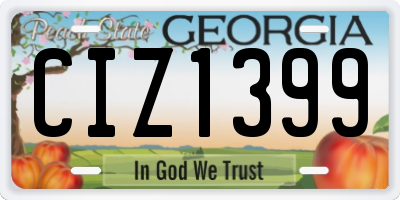 GA license plate CIZ1399