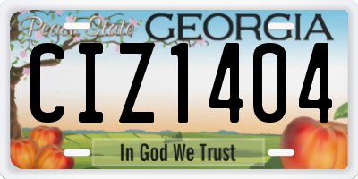 GA license plate CIZ1404