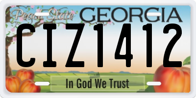 GA license plate CIZ1412