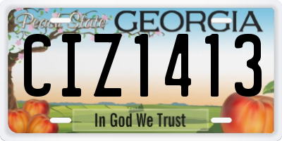 GA license plate CIZ1413