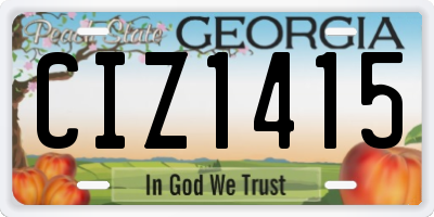 GA license plate CIZ1415
