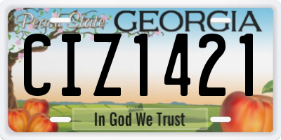 GA license plate CIZ1421