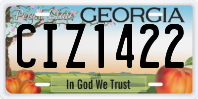GA license plate CIZ1422