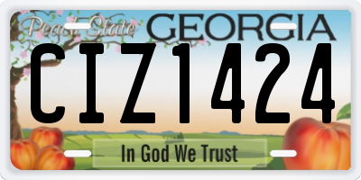 GA license plate CIZ1424