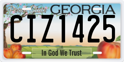 GA license plate CIZ1425