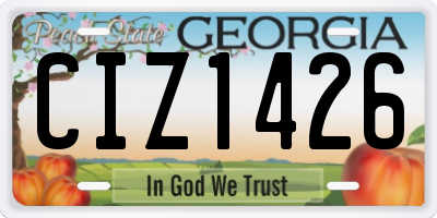 GA license plate CIZ1426