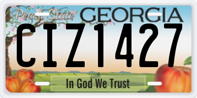 GA license plate CIZ1427