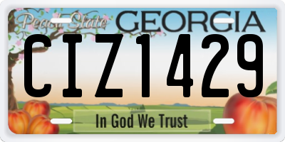 GA license plate CIZ1429
