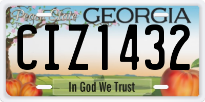GA license plate CIZ1432