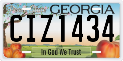 GA license plate CIZ1434