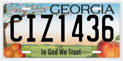 GA license plate CIZ1436