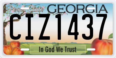 GA license plate CIZ1437
