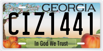 GA license plate CIZ1441