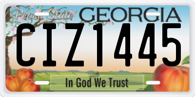 GA license plate CIZ1445
