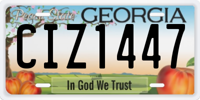 GA license plate CIZ1447