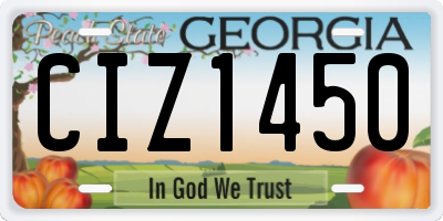 GA license plate CIZ1450