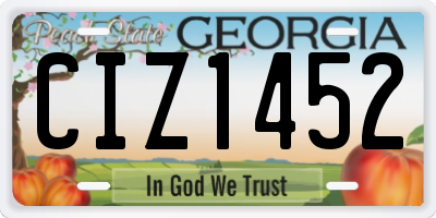 GA license plate CIZ1452