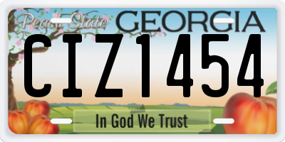 GA license plate CIZ1454