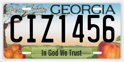 GA license plate CIZ1456