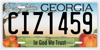 GA license plate CIZ1459