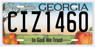 GA license plate CIZ1460