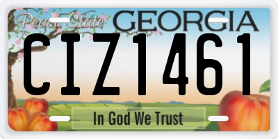 GA license plate CIZ1461
