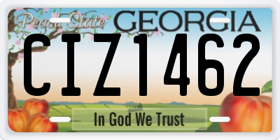 GA license plate CIZ1462