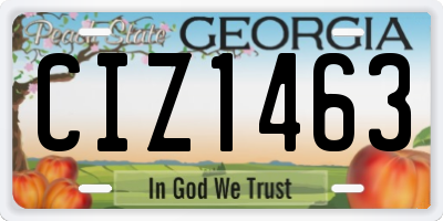 GA license plate CIZ1463