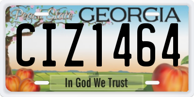 GA license plate CIZ1464