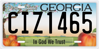 GA license plate CIZ1465