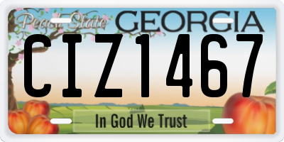 GA license plate CIZ1467