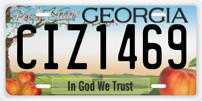 GA license plate CIZ1469