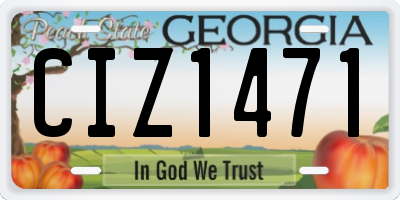 GA license plate CIZ1471