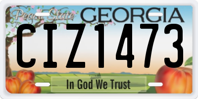GA license plate CIZ1473