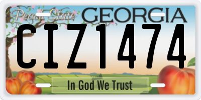 GA license plate CIZ1474