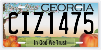 GA license plate CIZ1475