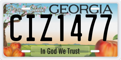 GA license plate CIZ1477
