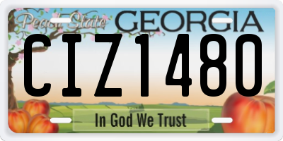 GA license plate CIZ1480