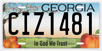 GA license plate CIZ1481