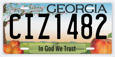 GA license plate CIZ1482
