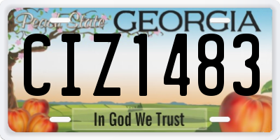 GA license plate CIZ1483