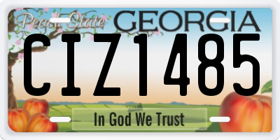 GA license plate CIZ1485