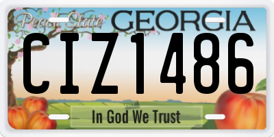 GA license plate CIZ1486
